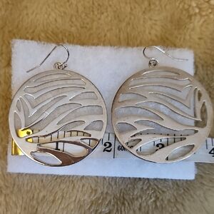 Chic Silver Round Earrings